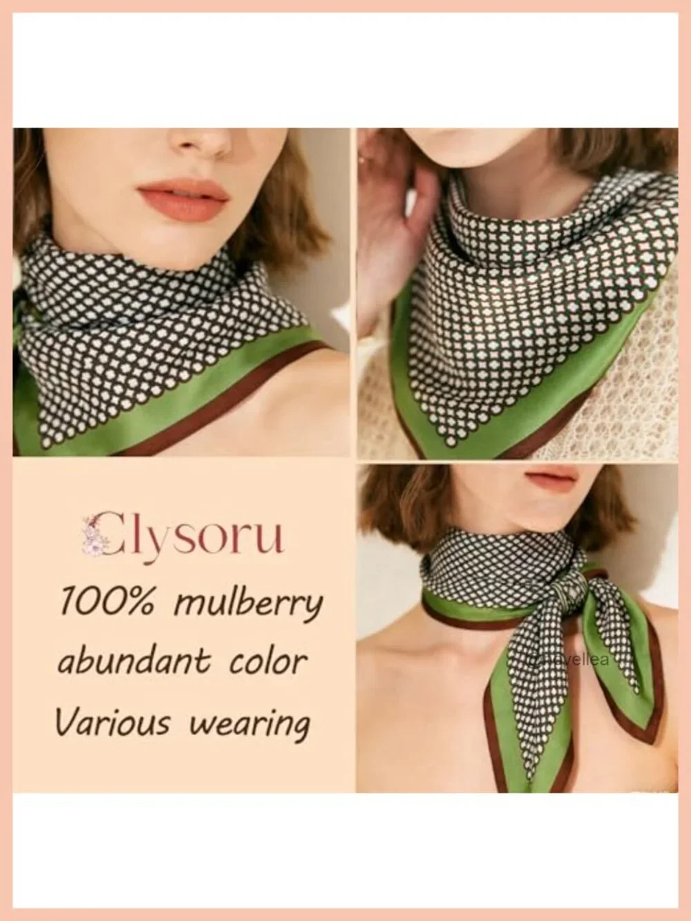 100% Mulberry Silk Square Scarf Fashion Neck Scarf